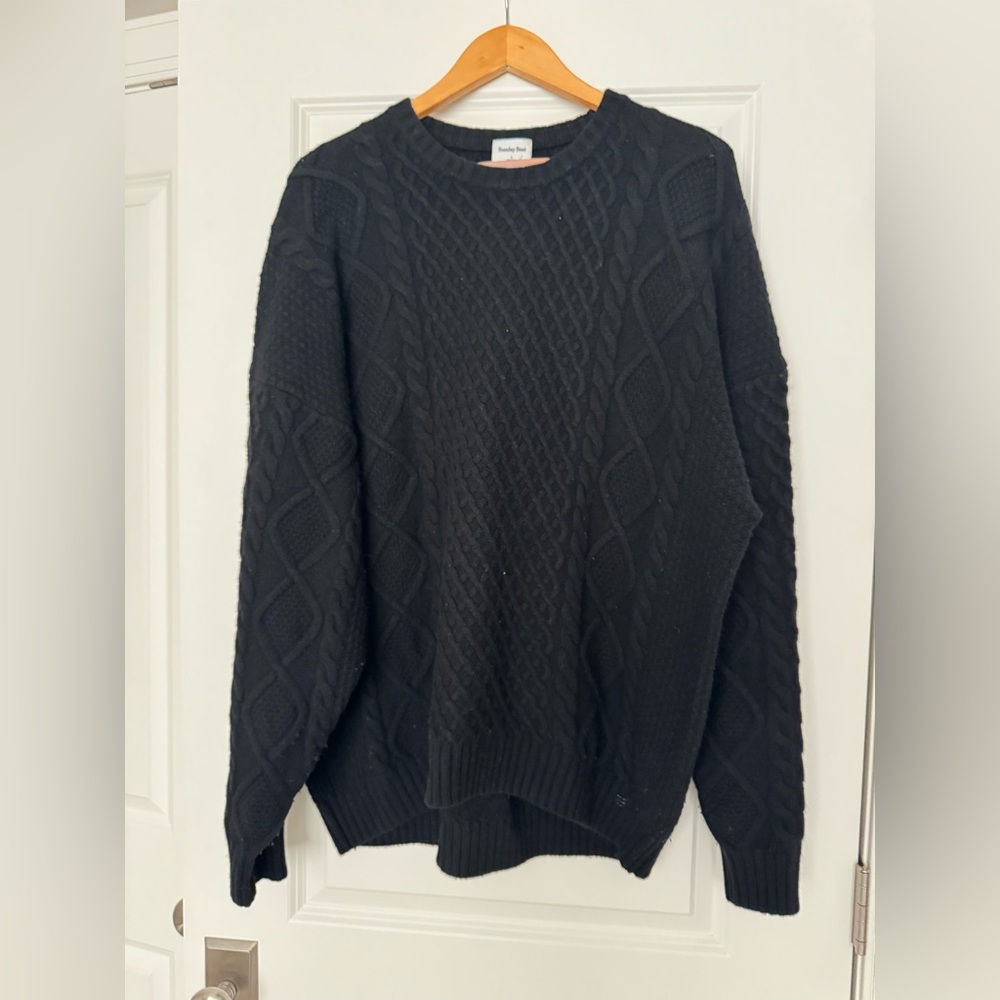 Sunday Best Black Cable Knit Sweater